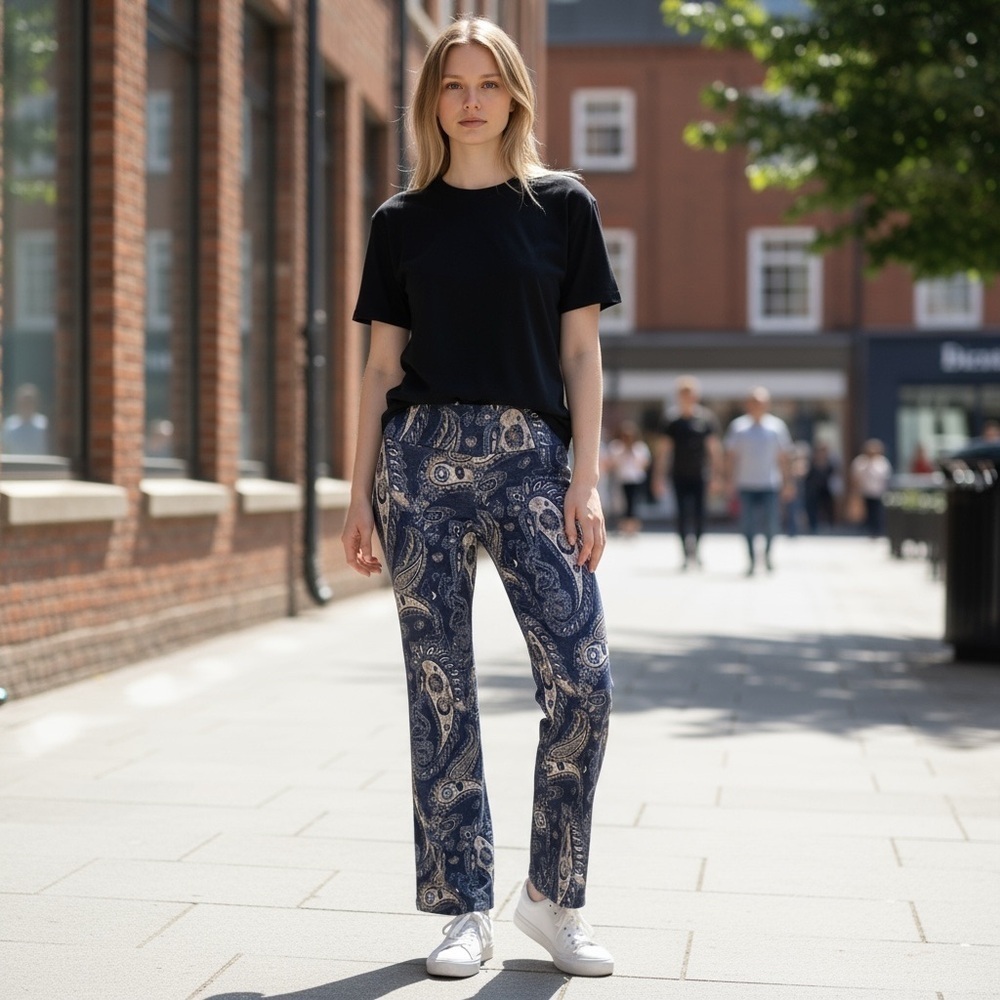 Maeve Anthropologie Maria Blue Paisley Pants